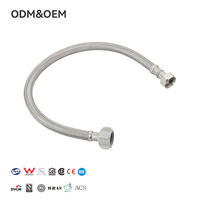 Tuyau tressé en acier inoxydable 14 mm F1/2 x F1/2, flexible, moderne, pour cuisine et salle de bain, connecteur d'alimentation en eau EPDM, raccords chromés