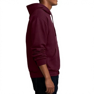 Sweat-shirt à capuche pour homme, couleur unie, coupe classique, en molleton tricoté 100% coton, style décontracté, avec poche, idéal pour l'automne - Product Image 2