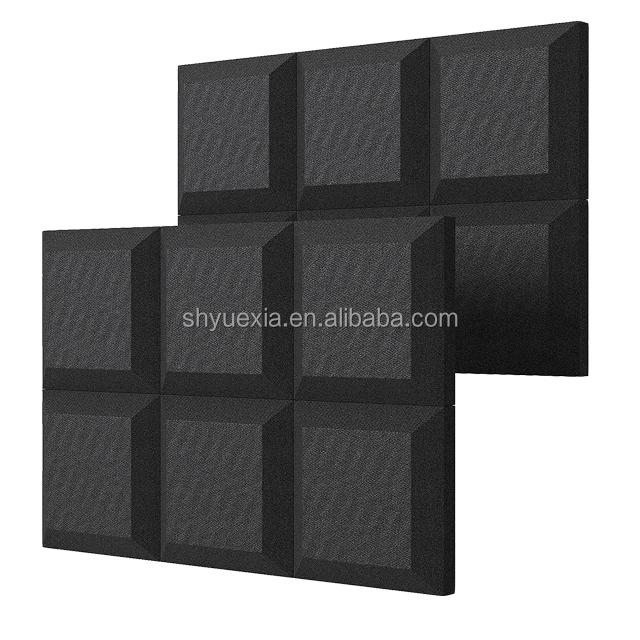 2X12X12 дюймов 3D скошенная квадратная студийная клиновая плитка, звукоизоляционные клиновые звукоизоляционные абсорбторы