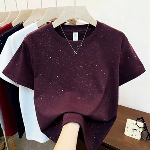 Camiseta de Manga Corta de Algodón Puro Annshine para <span class=keywords><strong>Mujer</strong></span>, Cuello Redondo, Talla Grande, Estilo Veraniego, Nueva Moda, Top Adelgazante - Product Image 2