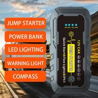 Arrancador de Coches, Camiones y Motocicletas Portátil de 1000A, 7200mAh/10000mAh con Luz LED, Carga Rápida, Batería de Respaldo