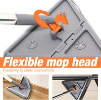 Balai mural en microfibre à 360 degrés avec manche extensible magique, balai plat triangulaire en plastique pour le nettoyage intérieur