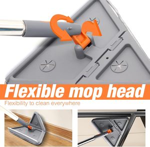 Balai mural en <span class=keywords><strong>microfibre</strong></span> à 360 degrés avec manche extensible magique, balai plat triangulaire en plastique pour le nettoyage intérieur - Product Image 2