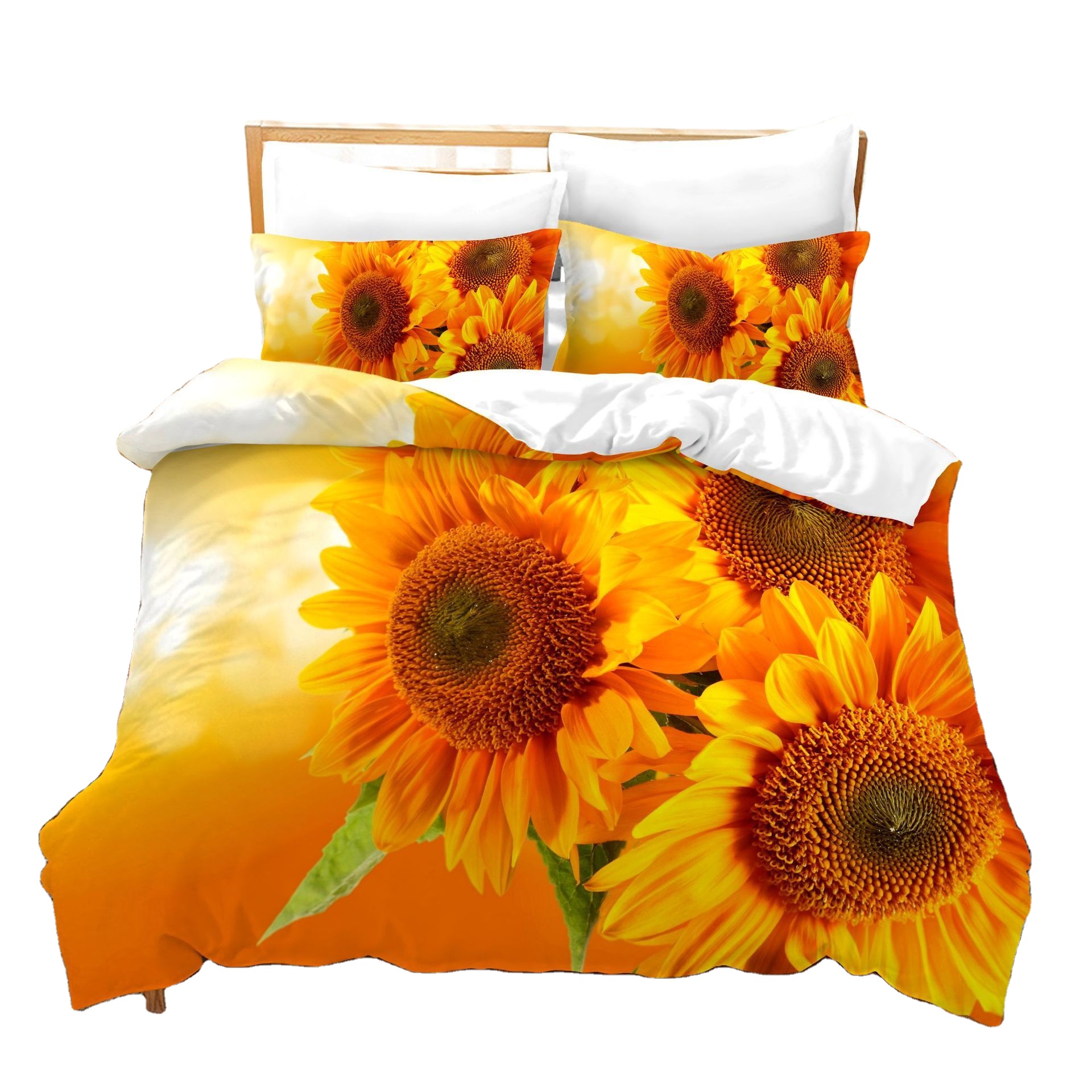 Комплект постельного белья из 100% полиэстера с 3D Цифровым цветочным принтом, пододеяльник, можно изготовить на заказ