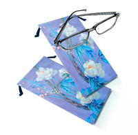 Sac de lunettes de soleil en microfibre avec cordon de serrage souple imprimé de logo personnalisé en gros étui avec tissu pour lunettes de soleil