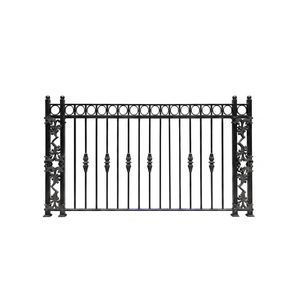 Traditional Victorian <b>Wall</b>-<b>Mounted</b> Wrought Iron Pipe Balcony Railing; Rust-Resistant Security Anti-theft Easy Assemble for - Product Image 1