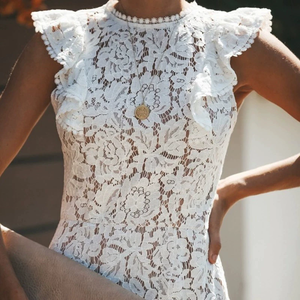 Commercio all'ingrosso di Estate Delle Donne Abiti Senza Maniche <span class=keywords><strong>Bianco</strong></span> Elegante Del Merletto Del <span class=keywords><strong>Vestito</strong></span> - Product Image 5