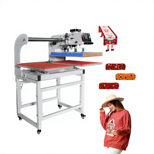 Prensa térmica neumática hidráulica de doble estación con apertura automática 16x24 (38x38 cm) semiautomática para impresión de camisetas 220V - Product Image 2
