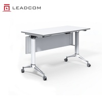 Table de formation commerciale en aluminium LEADCOM LS-414A ODM, pliable et empilable, pour salles de réunion, éducation et projets commerciaux