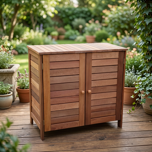 Mueble de Madera Tropical Moderno y Duradero para Sala de Estar, Estante de Almacenamiento, Modelo BNE Summer, SERIE OUTDOOR para Uso en Interiores y Exteriores - Product Image 2