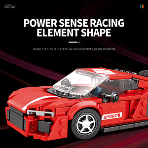 ตัวต่อรถซูเปอร์คาร์รุ่น R8 จำนวน 373 ชิ้น ขนาด 1:36 วัสดุ ABS ชุดของเล่น DIY เสริมพัฒนาการสำหรับเด็กและผู้ใหญ่ - Product Image 3