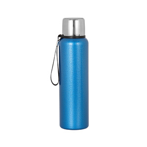 Stainless Steel Tumbler 500Ml Vacuum Insulated Travel <b>Bottle</b> With Carry Strap Blue Color - Product Image 1