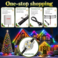 Guirlandes lumineuses de Noël extérieures IP68 RGBICWW de 200, 400 et 500 pieds, à points lumineux permanents, contrôlables par application intelligente, pour corniches de 30 mm