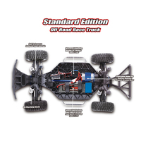 Camioneta Todoterreno Eléctrica a Escala 1/10, 4WD, 2.4GHZ, RC, con Motor de Escobillas, Tipo Short Course, Modelo 1021