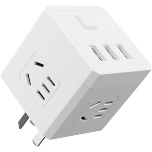 International Electrotechnical Commission Cube <b>Socket</b> 5 Hole 4 Way <b>USB</b> 3 Port Smart Power Strip Universal Plug - Product Image 2