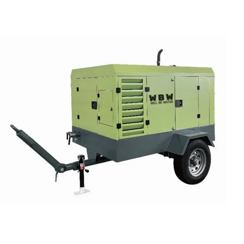 Mobiele Schroefluchtcompressor 60kw 8m 3/Min 200cfm Diesel Schroefluchtcompressor Voor Handbediende Rotsboor