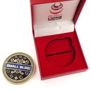 Logotipo 3d personalizado com moeda de desafio de bronze da placa dupla