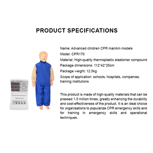 Manekin Pelatihan <span class=keywords><strong>CPR</strong></span> Anak Lanjutan CPR170 Model Simulasi Pertolongan Pertama yang Realistis untuk Ilmu Kedokteran & Pelatihan - Product Image 6