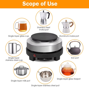 <span class=keywords><strong>Plaque</strong></span> chauffante portable 500W, <span class=keywords><strong>plaque</strong></span> chauffante électrique 500W, réchaud <span class=keywords><strong>de</strong></span> camping électrique, brûleur unique basse <span class=keywords><strong>puissance</strong></span> pour chauffer le lait, l'eau, le café - Product Image 6