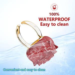 Vibratore Clitorideo a Forma di Rosa Rossa, Anello da Dito Mini, Massaggiatore per Clitoride e Capezzoli, Ricaricabile USB, Impermeabile, 10 Velocità, Effetto Realistico - Product Image 6