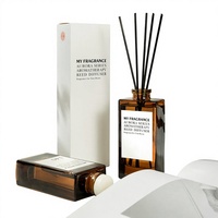 Diffuseur d'huiles essentielles sans flamme pour aromathérapie, diffuseur de parfum d'intérieur à bâtonnets en rotin, ornement, parfum longue durée 140ml Lavande