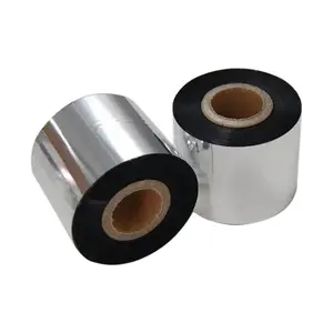 Printer kode batang Label 1 inci pita lilin Transfer termal 110mm habis pakai Printer Zebra