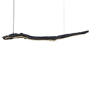 Lámpara colgante estilo Wabi Sabi con tira LED larga negra de un solo cabezal para restaurante, oficina, decoración zen para el hogar - Product Image 5