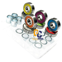 GCHI Roulements de skateboard de haute qualité 608 + 4 entretoises + 8 rondelles Hardwares Kits de boîte en plastique