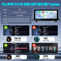 Pantalla Táctil Multimedia HD de 10.25 Pulgadas con CarPlay Inalámbrico y Android Auto para BMW X1 F48 2016-2017 Sistema NBT, Navegación para Automóvil, Pantalla Estéreo