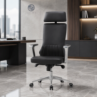 Chaise de bureau exécutive pivotante ergonomique à hauteur réglable en cuir véritable pour la maison, le bureau et l'hôpital