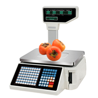 Timbangan Kasir Digital NVK TMA dengan Pencetak Label Barcode, Kapasitas 30kg, Timbangan Hitung Harga untuk Supermarket