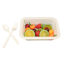 Groothandel CPLA composteerbare voedselverpakking, wegwerpbaar, biologisch afbreekbaar, voor fruitsalade en kant-en-klare gerechten