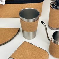 Maßgefertigtes Edelstahl-Leder-Kaffeezubereitungs-Set Tragbare Kaffeemühle Aufgießkanne - Starlink Marke Geschäftsgeschenk für