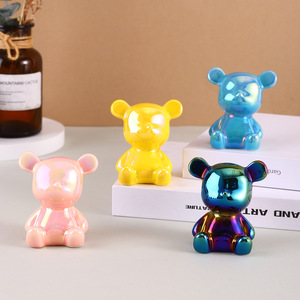Figura Decorativa de Cerámica de Oso Violento en Miniatura, Adorno Moderno y Colorido para Escritorio, Decoración del Hogar, Regalo Artesanal - Product Image 3