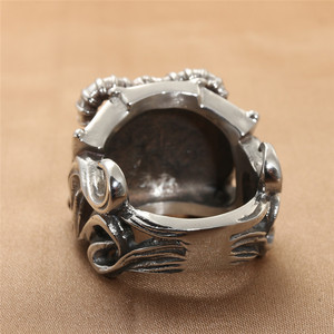 Men's <b>Silver</b> Animal Ram <b>Ring</b> Retro Punk Style Geometric Design Fashion Jewelry Gift - Product Image 3