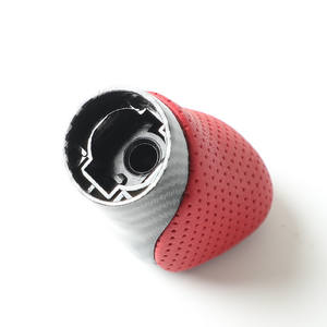 Pommeau de levier de vitesse de voiture en fibre de carbone, cuir perforé rouge, ergonomique, pour Lexus ESNX260 - Product Image 5