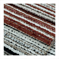 Tissu d'ameublement écologique en chenille à rayures jacquard teintes en fil, idéal pour les textiles de maison, les canapés et la literie