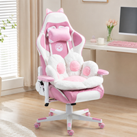 Grand et grand PVC chat Kitty gaz levage dossier haut chaise de jeu vidéo PC Gamer chaise bureau tâche chaise