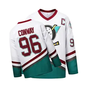 2024 Latest Product Sublimation Printing Quick Dry OEM Sports Men V-neck Striped Plus Size Men Ice Hockey Jersey