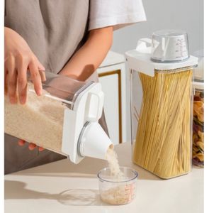 Ensemble de contenants de rangement pour céréales de cuisine, organisateurs de stockage alimentaire, avec tasse à mesurer pour farine et riz en vrac - Matériaux PET+PP - Product Image 2