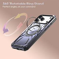 Coque de téléphone antichoc avec anneau magnétique rotatif à 360° pour iPhone 17 Pro Max 16 15 14 13 et Samsung S26