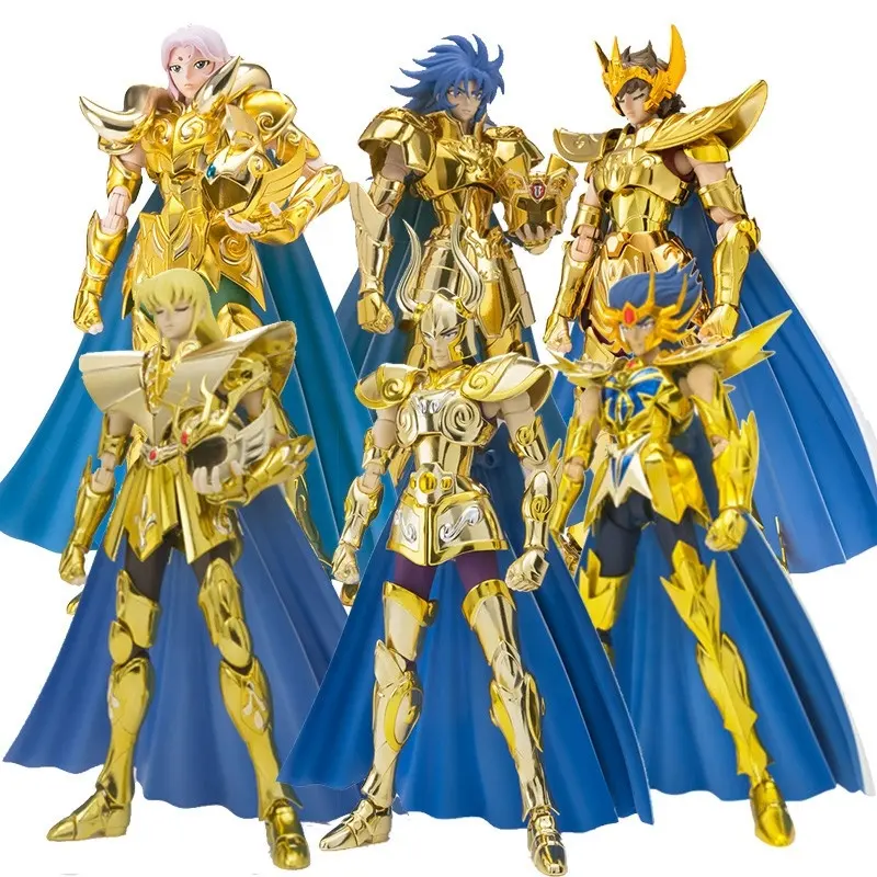 Saint Seiya อนิเมะเรื่องตำนานผ้า LEO aiolia Aquarius Camus มะเร็ง deathmask อัศวินสีทองของเล่นโมเดลการกระทำพีวีซี