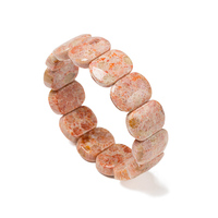 Bracelet souple ovale en jade corail de haute qualité, bijou extensible en pierres précieuses, motif floral, bracelet en cristal pour cadeaux
