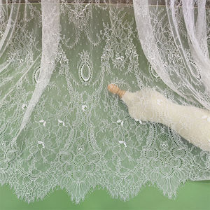 Tessuto in pizzo ciglia per donna, di alta moda, 100% nylon, <span class=keywords><strong>tulle</strong></span> bianco e nero, per abiti da donna e maglietta intima delicata sulla pelle - Product Image 5