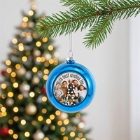 Boule de Noël en PET à sublimation, impression photo personnalisée, ornement suspendu vierge pour la décoration de l'arbre