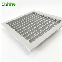 Grille d'aération carrée en aluminium extrudé double couche personnalisable, revêtement poudré blanc, persiennes réglables, système de ventilation CVC