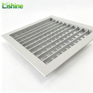 Rejilla de Ventilación de Doble Capa de Aluminio Extruido Personalizable, con Recubrimiento en Polvo Blanco, Ajustable, para Sistemas HVAC - Product Image 1