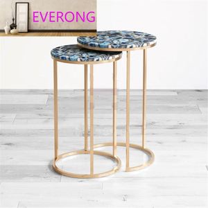 Table basse latérale de table d'appoint d'agate de marbre naturel pour la <span class=keywords><strong>pierre</strong></span> de décoration de <span class=keywords><strong>salon</strong></span> - Product Image 5