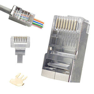 Cáp mạng Ethernet STP có vỏ bọc, 8 chân, đầu nối mô-đun 8P8C, Cat 5, Cat 6, <span class=keywords><strong>RJ45</strong></span>, đầu nối xuyên suốt - Product Image 2