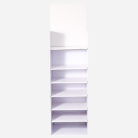 Support d'affichage au sol en carton pliable, moderne, écologique, à 10 étagères, pour les collations, les chips, les bonbons, les aliments, la vente au détail